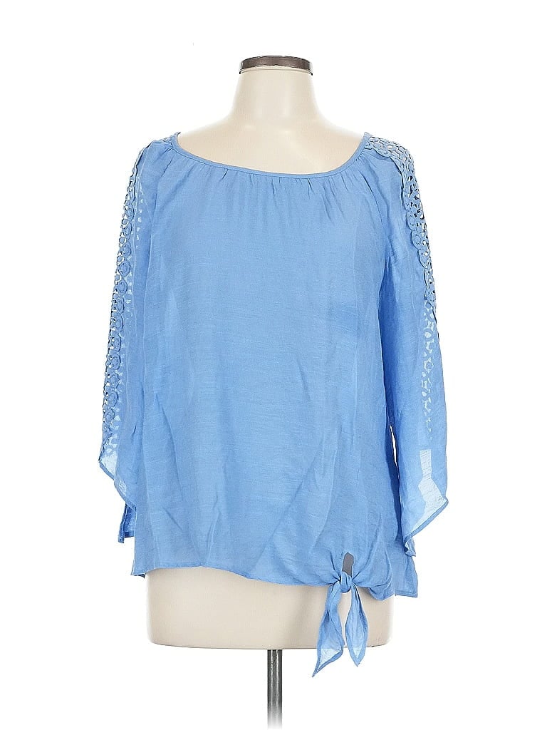 PERSEPTION CONCEPT Pre-owned 3/4 Sleeve Blouse In Blue