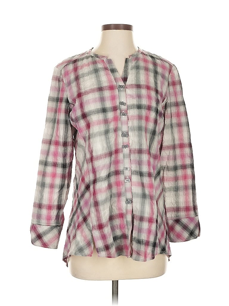 Habitat Plaid Pink 3/4 Sleeve Blouse Size XS - photo 1