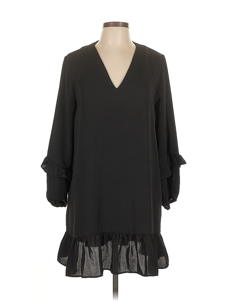 Pre-owned Zara Casual Dress In Black