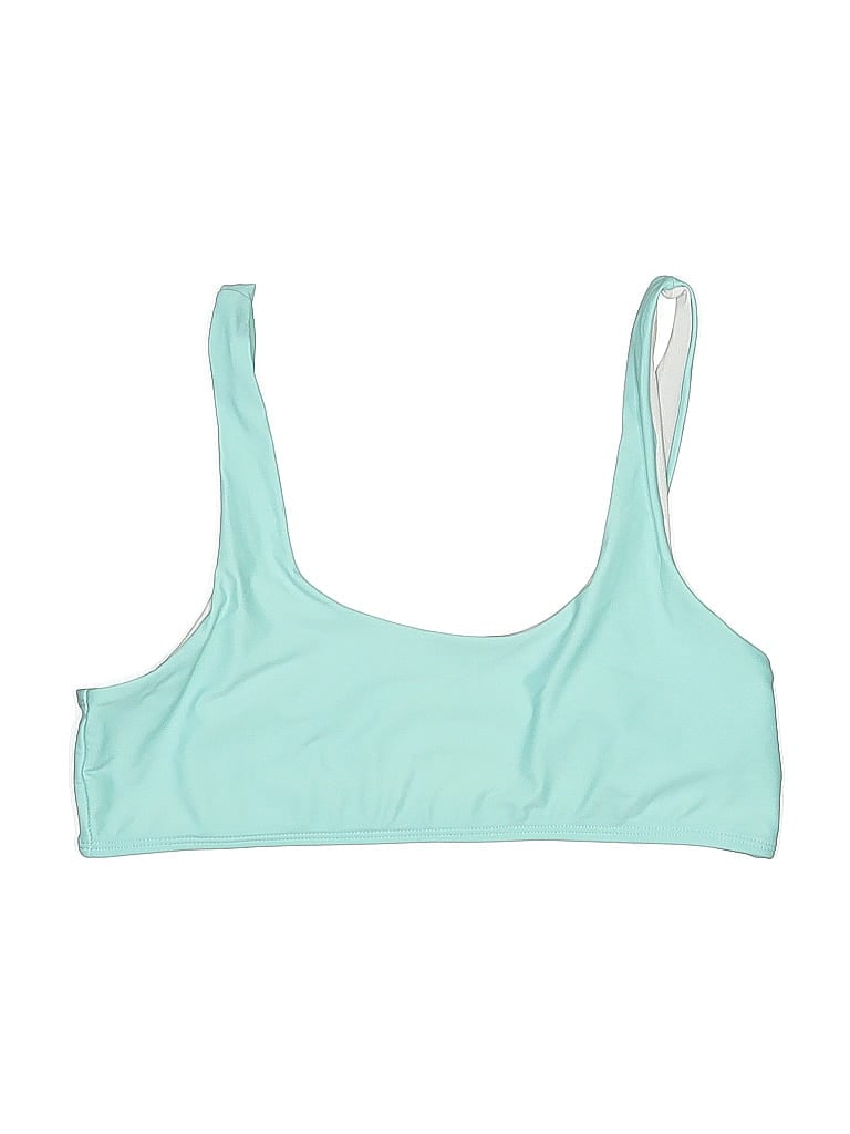 Pre-owned Unbranded Swimsuit Top Teal Swimwear In Blue