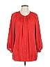 MICHAEL Michael Kors 100% Polyester Solid Red 3/4 Sleeve Blouse Size L - photo 1