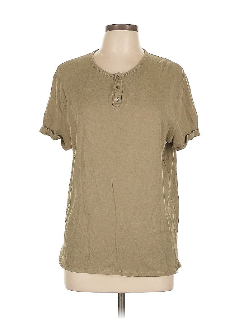 Click to view more detailed imagery on our partner's website Pre-owned Zara Short Sleeve Henley Shirt In Brown