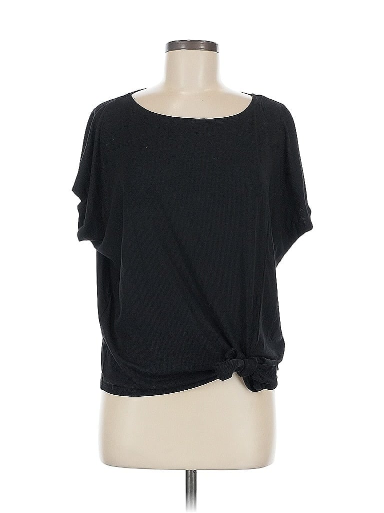 Pre-owned Rebecca Minkoff Short Sleeve Top Black Scoop Neck Tops