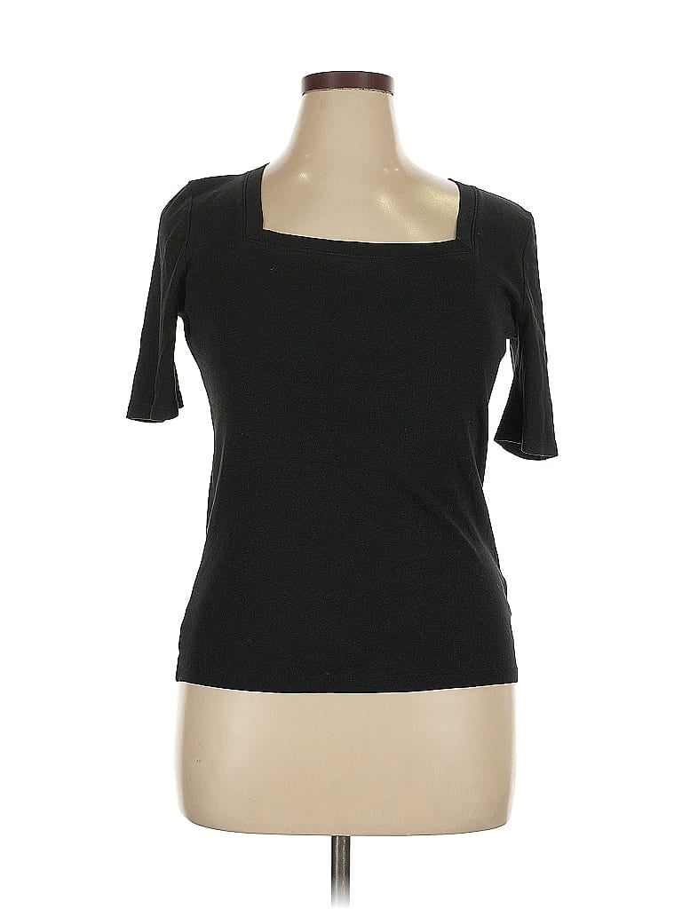 Pre-owned Jones New York Signature Short Sleeve T-shirt In Black