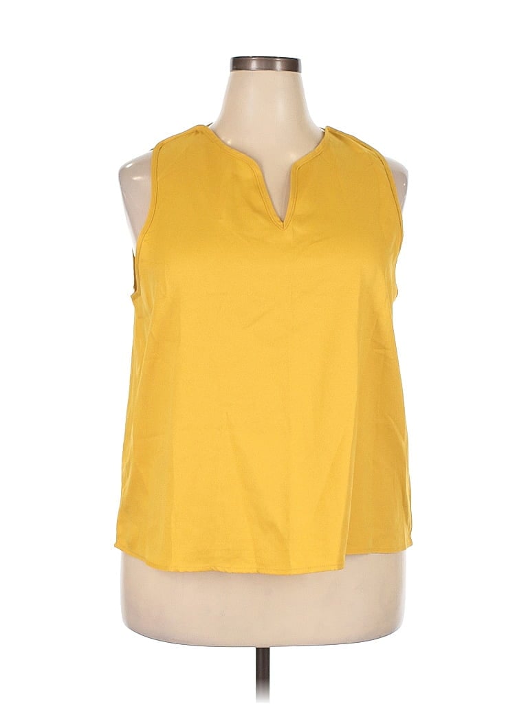 Pre-owned Emery Rose Sleeveless Blouse In Yellow