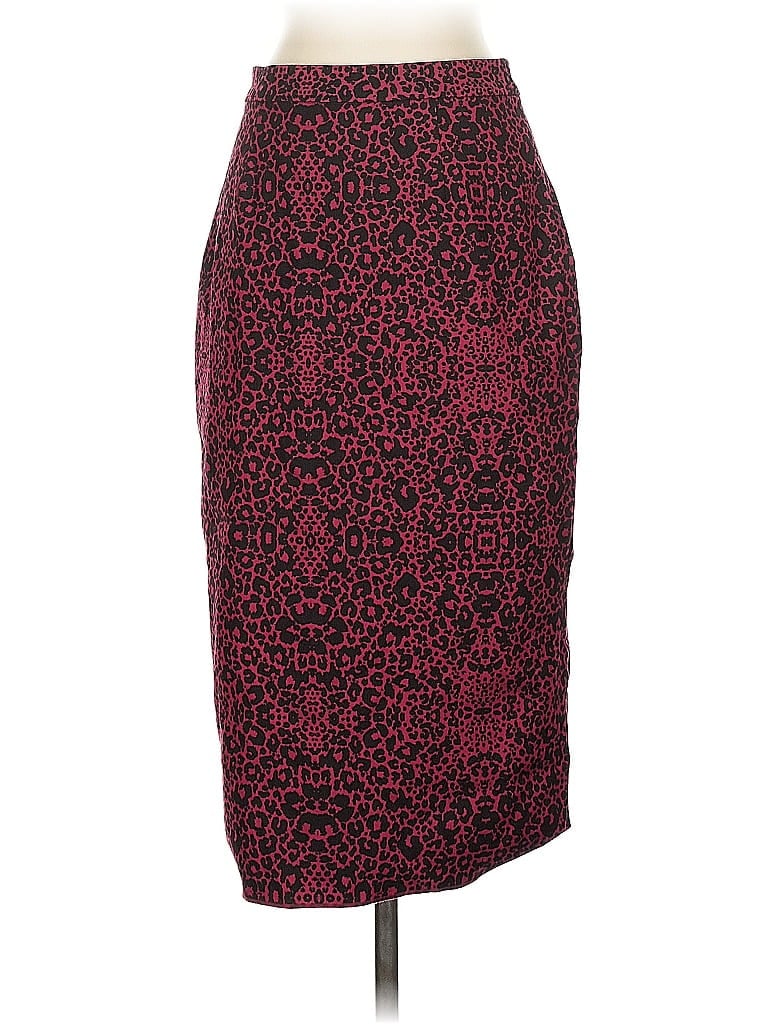Pre-owned Halogen Formal Skirt In Burgundy