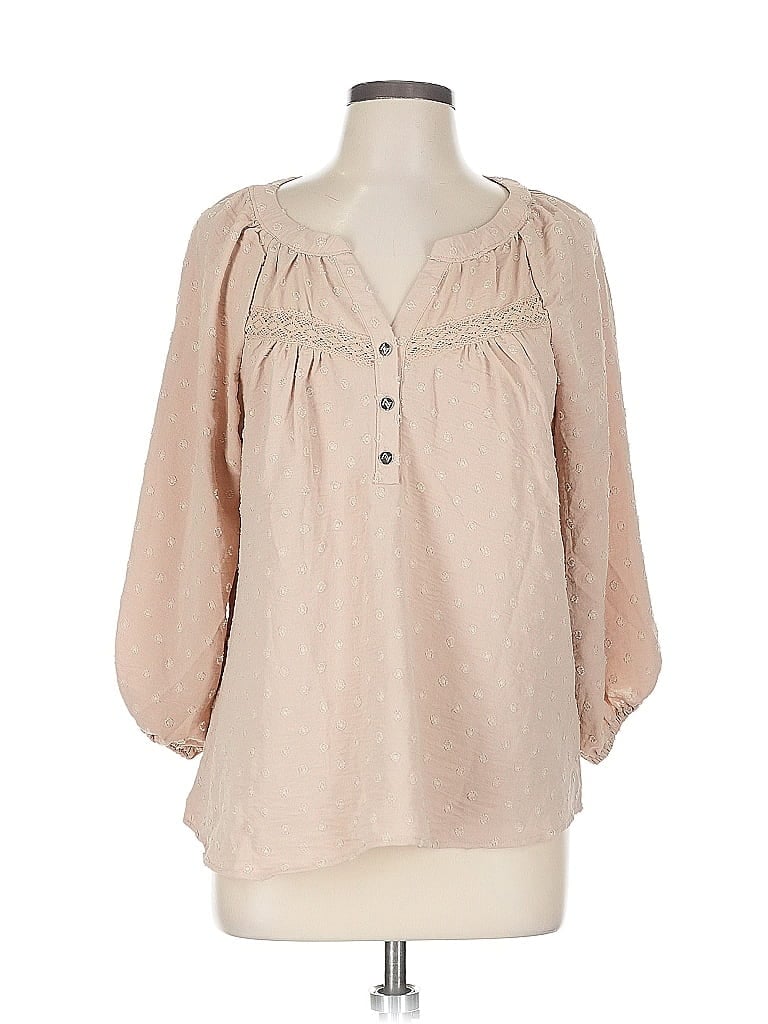 Pre-owned Adrienne Vittadini 3/4 Sleeve Blouse In Brown