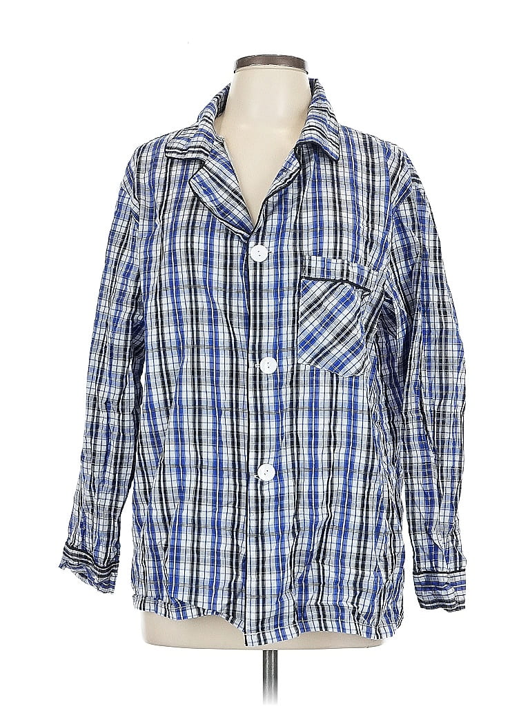 Pre-owned Assorted Brands Long Sleeve Button Down Shirt In Blue
