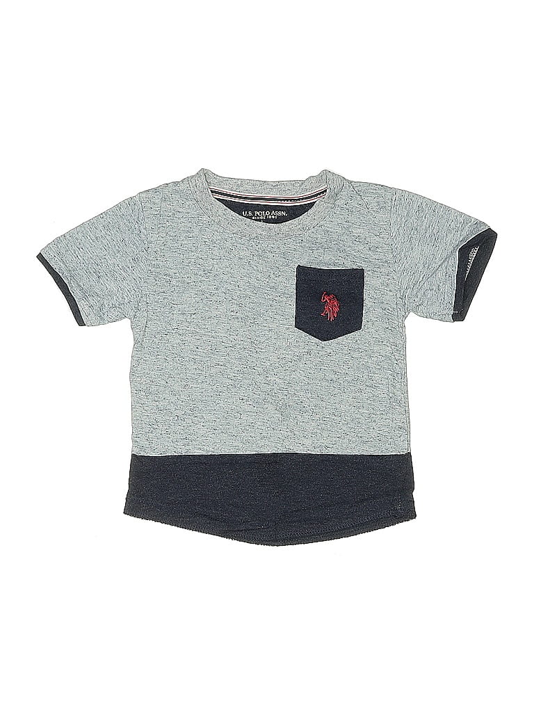 Pre-owned U.s. Polo Assn Kids' Short Sleeve T-shirt In Gray