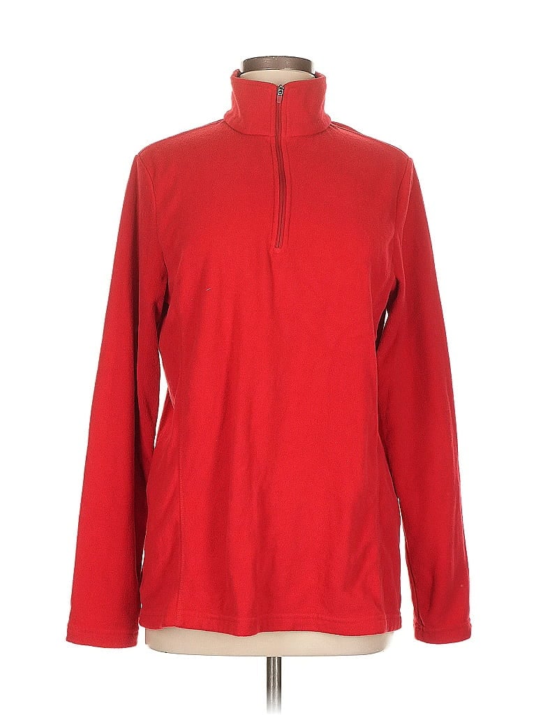 Pre-owned Lands' End Fleece Jacket In Red