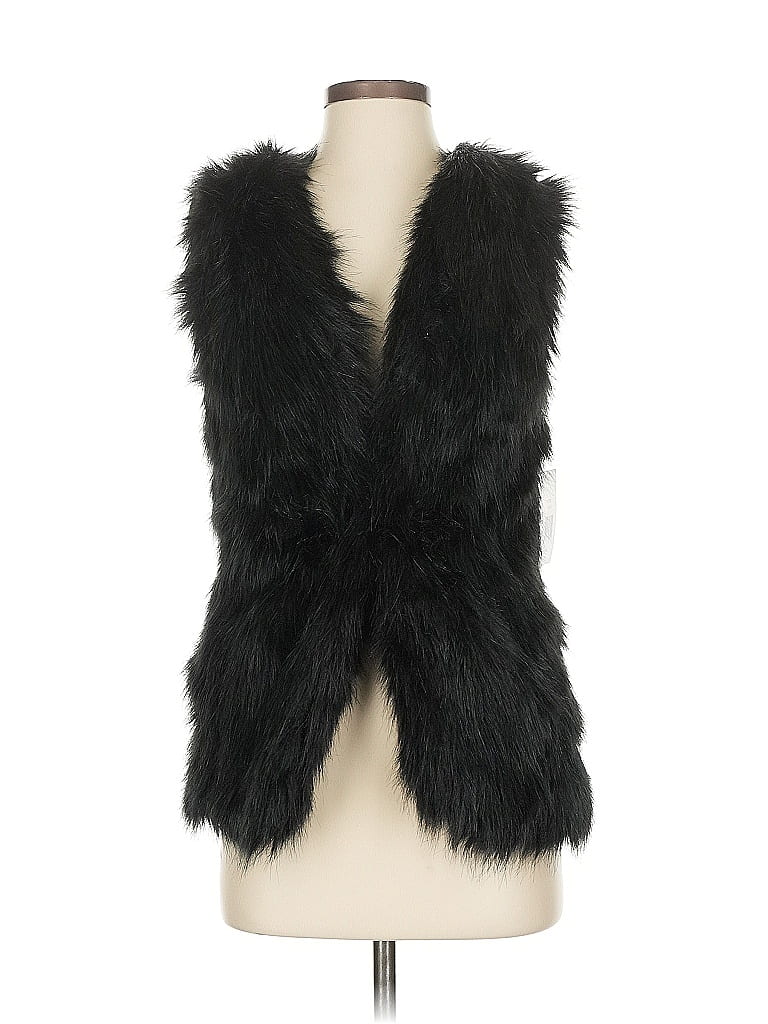 Sebby Collection Faux Fur Vest In Blue