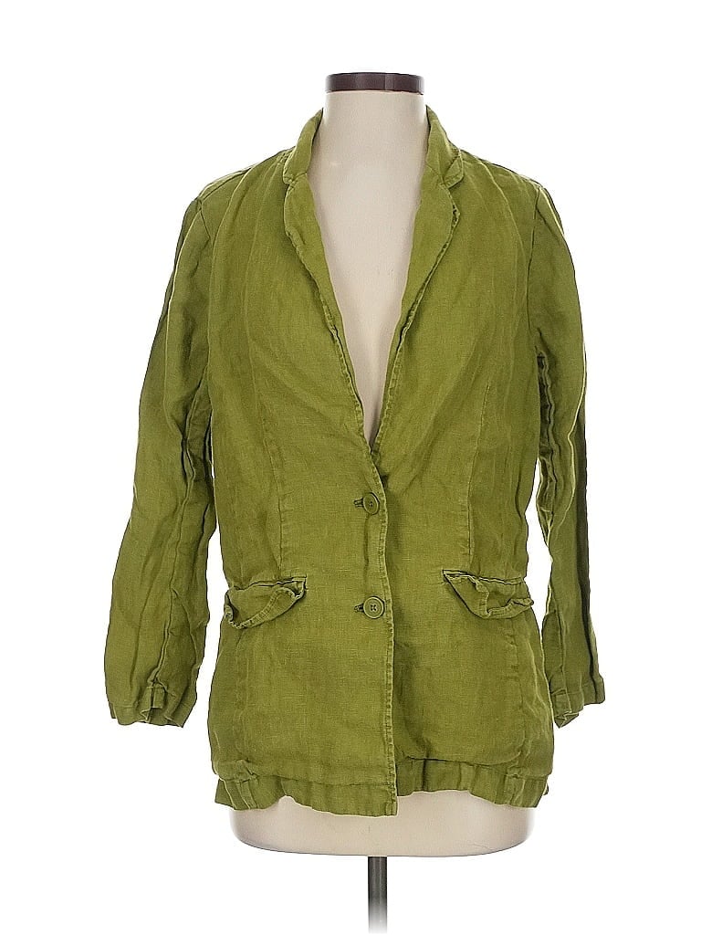 Pre-owned Wrap Blazer Jacket In Green