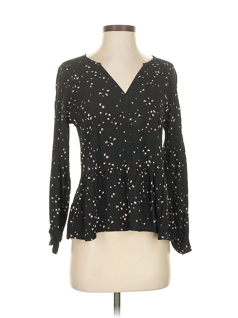 GAP Pre-owned Long Sleeve Blouse In Black
