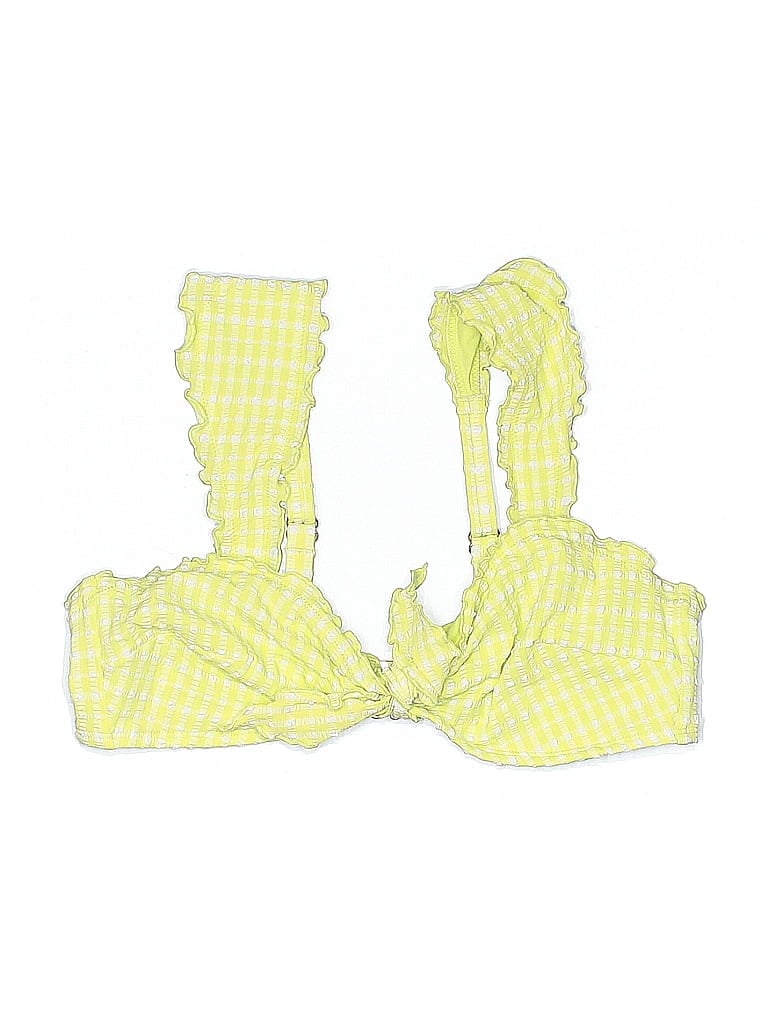 Click to view more detailed imagery on our partner's website Pre-owned Adore Me Swimsuit Top Yellow Checkered/gingham Pattern Swimwear