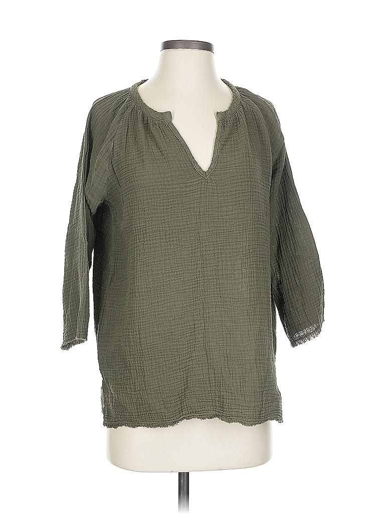 Pre-owned Mod-o-doc 3/4 Sleeve Blouse In Green