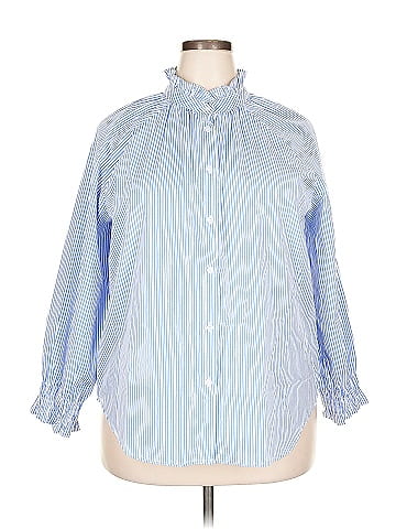NY Collection 3/4 Sleeve Button-Down Shirt (view 1)