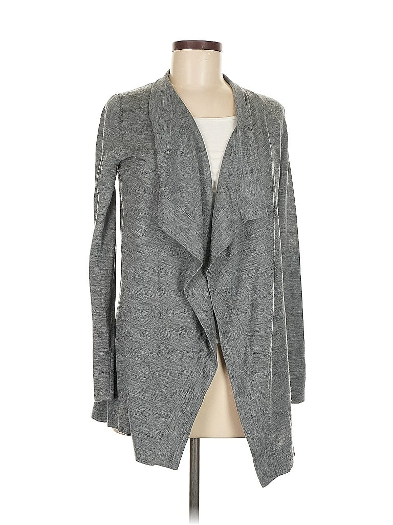 Pre-owned Max Studio Wool Cardigan Sweater In Gray
