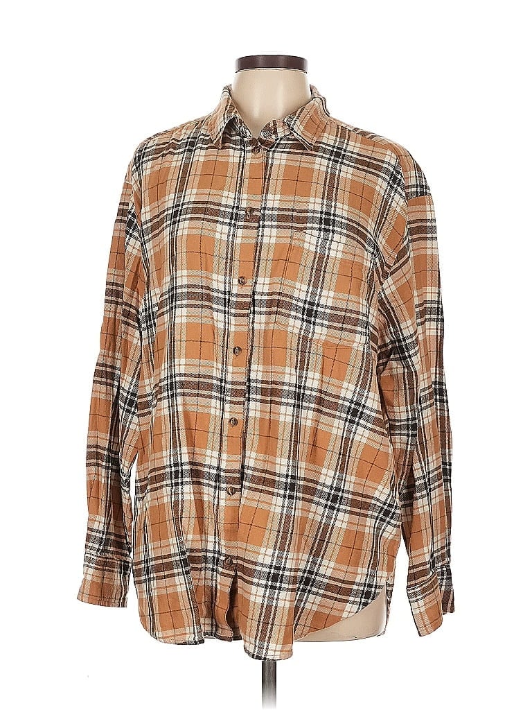 Pre-owned Gap Long Sleeve Button Down Shirt In Brown