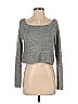 Express x Olivia Culpo Metallic Gray Pullover Sweater Size S - photo 1