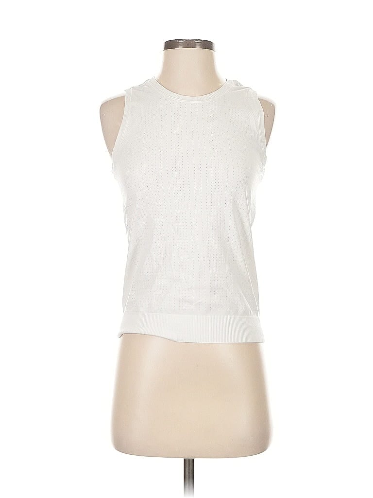 Pre-owned Athleta Sleeveless T-shirt In White
