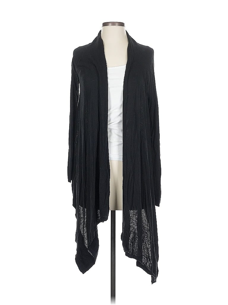 Pre-owned Bcbgmaxazria Silk Cardigan Sweater In Black