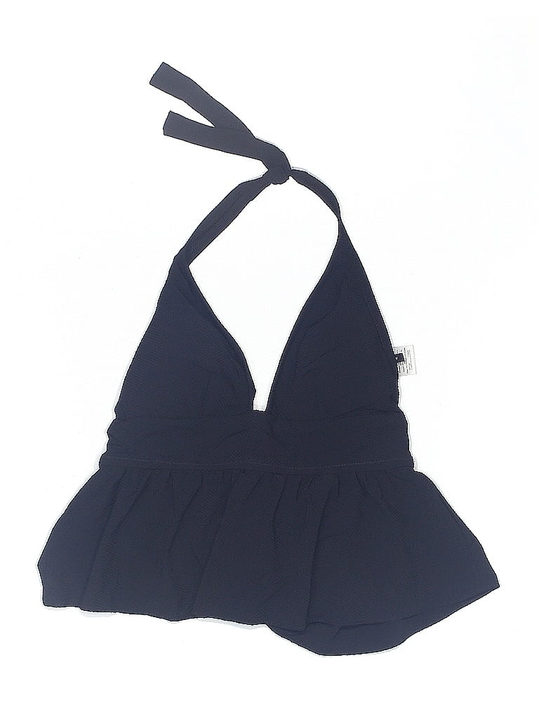 Click to view more detailed imagery on our partner's website Pre-owned Jcrew Swimsuit Top Blue Solid Pattern Swimwear