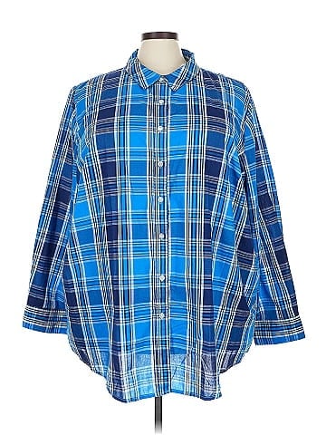 Woman Within 3/4 Sleeve Button-Down Shirt (view 1)