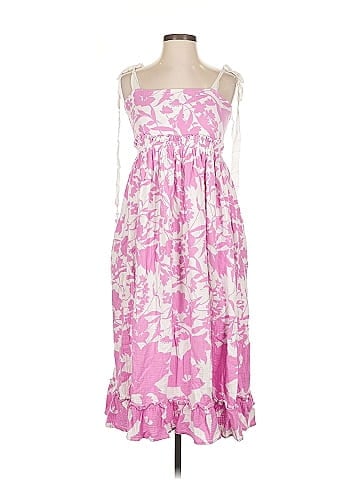 Peter Som Pink Floral Midi Dress (view 1)