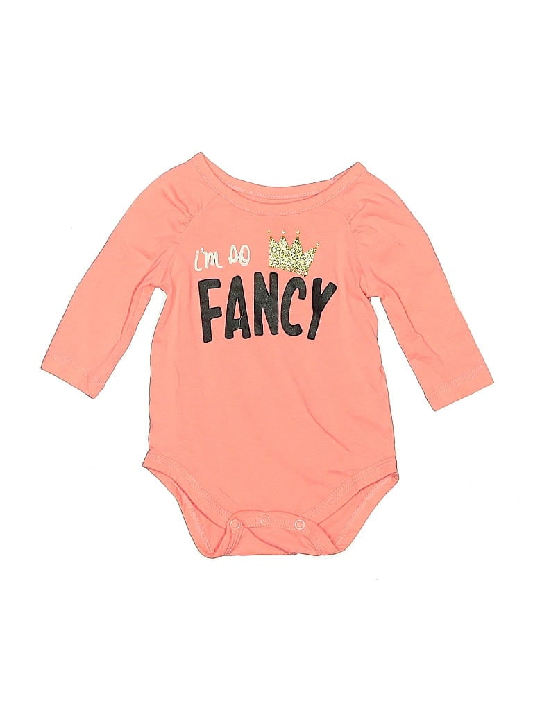 Pre-owned Okie Dokie Babies' Long Sleeve Onesie In Orange