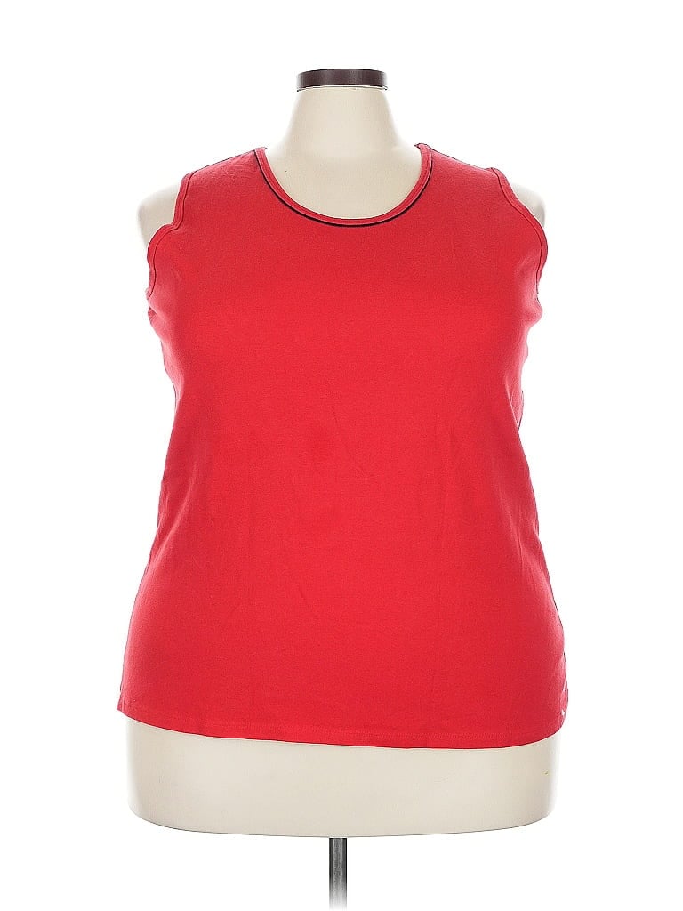 Pre-owned Just My Size Sleeveless Top Red Scoop Neck Tops