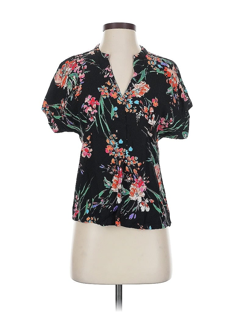 Pre-owned Lovestitch Short Sleeve Blouse In Black