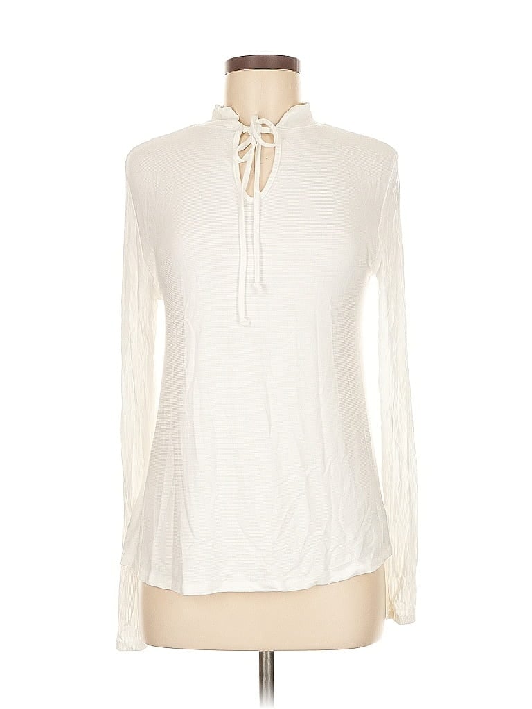 Pre-owned Michael Stars Long Sleeve T-shirt In White