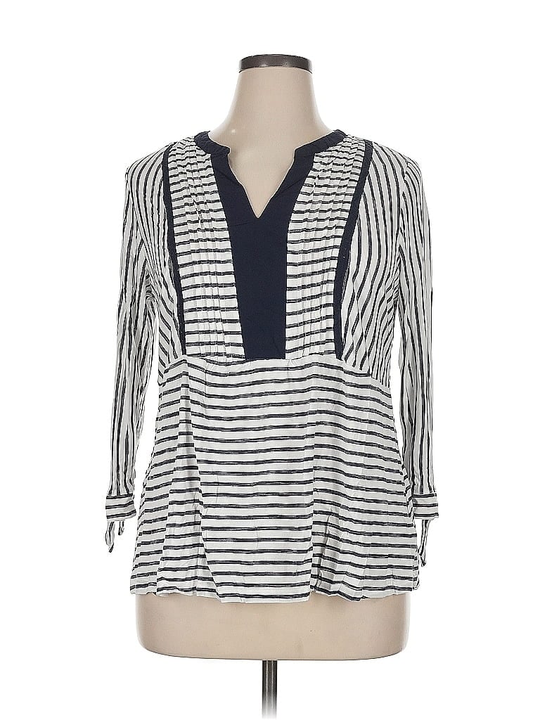 Pre-owned Vintage X America 3/4 Sleeve Blouse In White