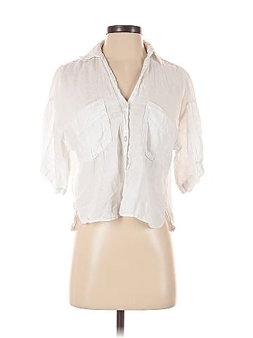 Zara 3/4 Sleeve Button-Down Shirt (view 1)