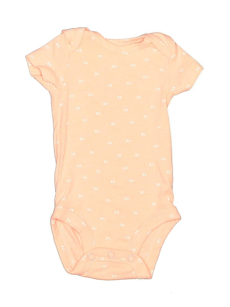 CARTER'S Pre-owned Babies' Short Sleeve Onesie In Orange