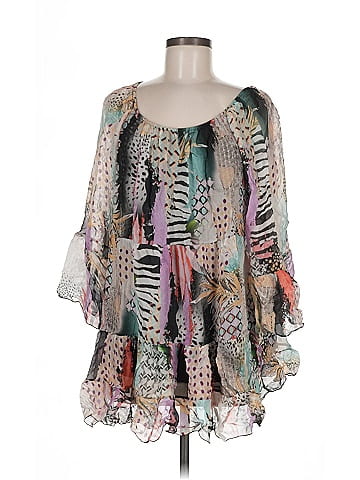 Tempo Paris 3/4 Sleeve Silk Top (view 1)