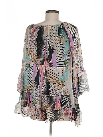 Tempo Paris 3/4 Sleeve Silk Top (view 2)