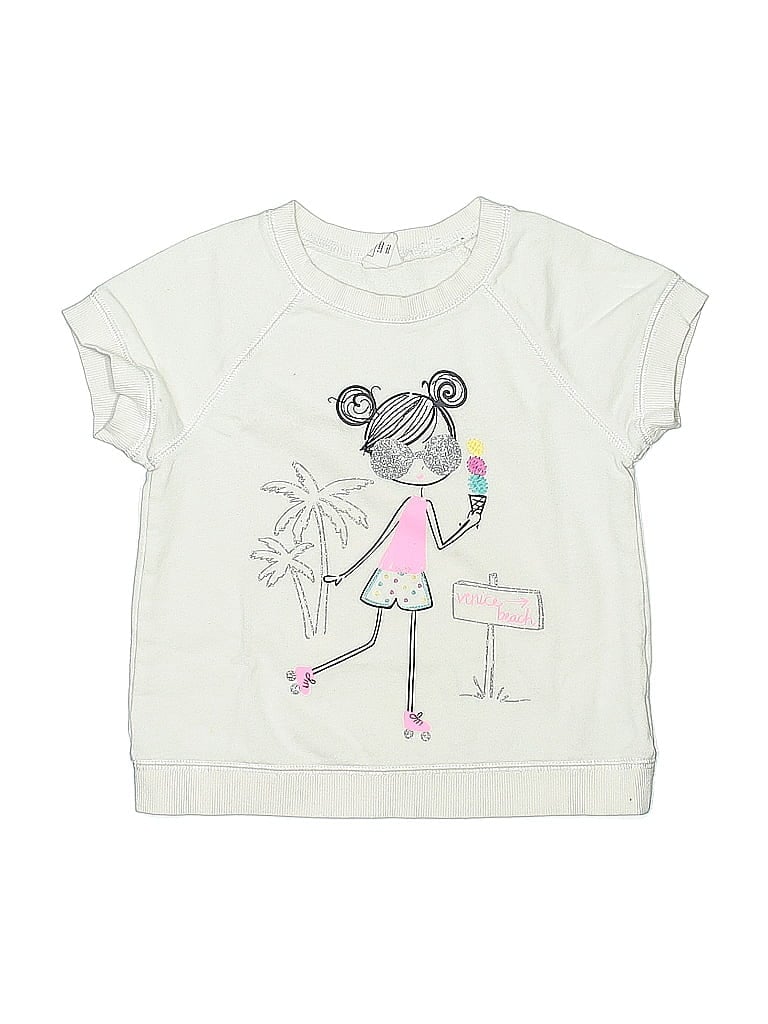 Pre-owned Baby Gap Kids' Short Sleeve T-shirt In White