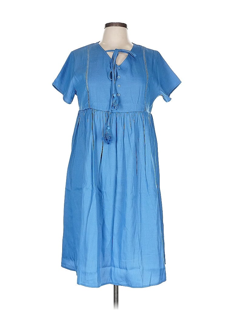 Made With Love Casual Dress In Blue
