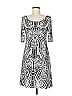 Muse Graphic Silver Cocktail Dress Size 6 - photo 1