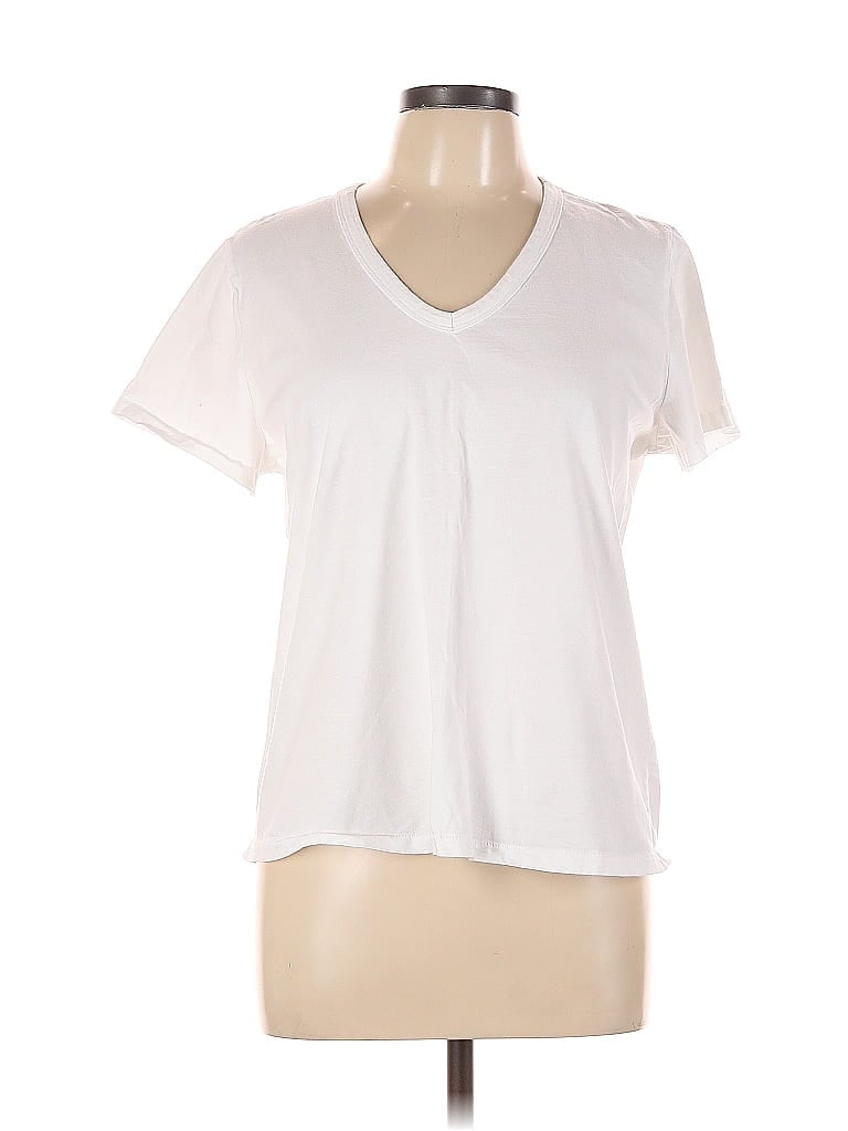 Pre-owned Universal Thread Short Sleeve Top White V Neck Tops