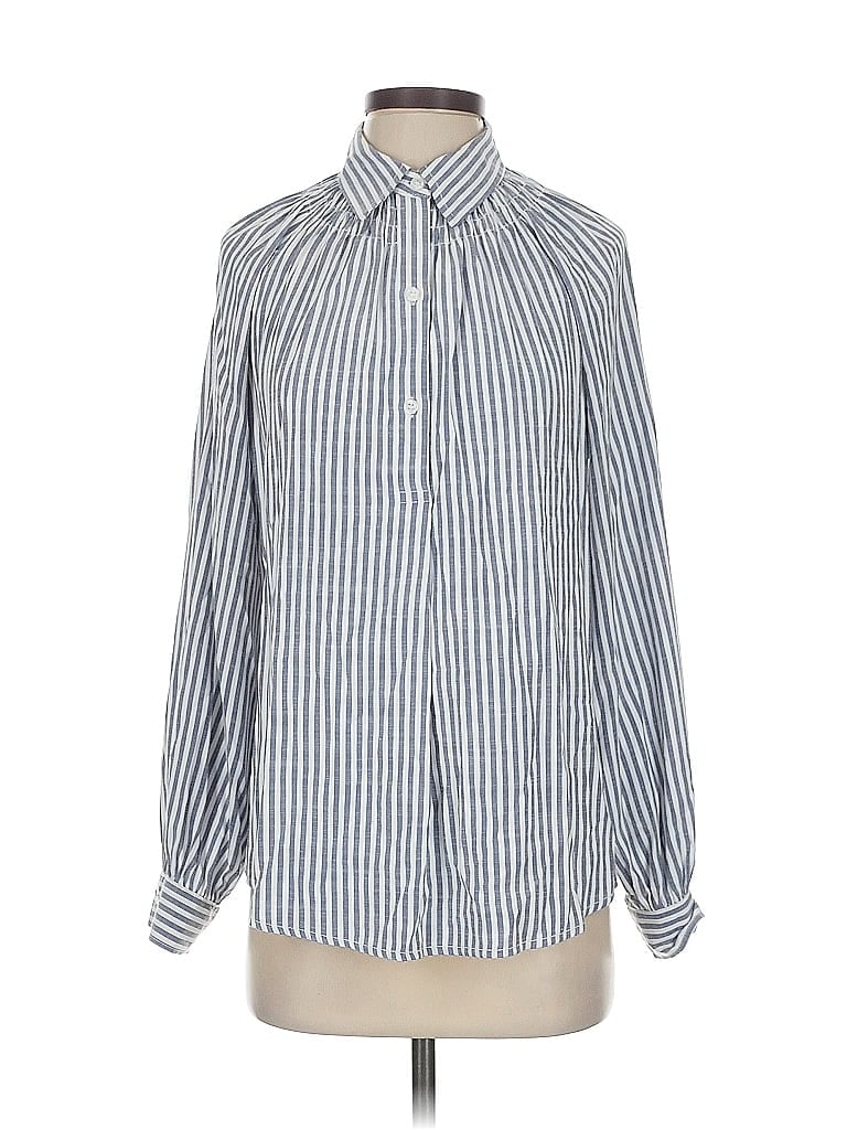 Pre-owned Max Studio Long Sleeve Blouse In Blue