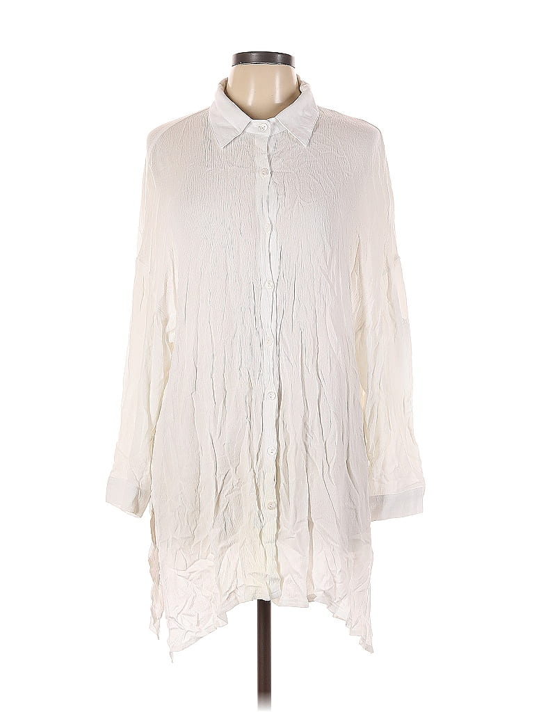 Pre-owned Fashion 3/4 Sleeve Blouse In White
