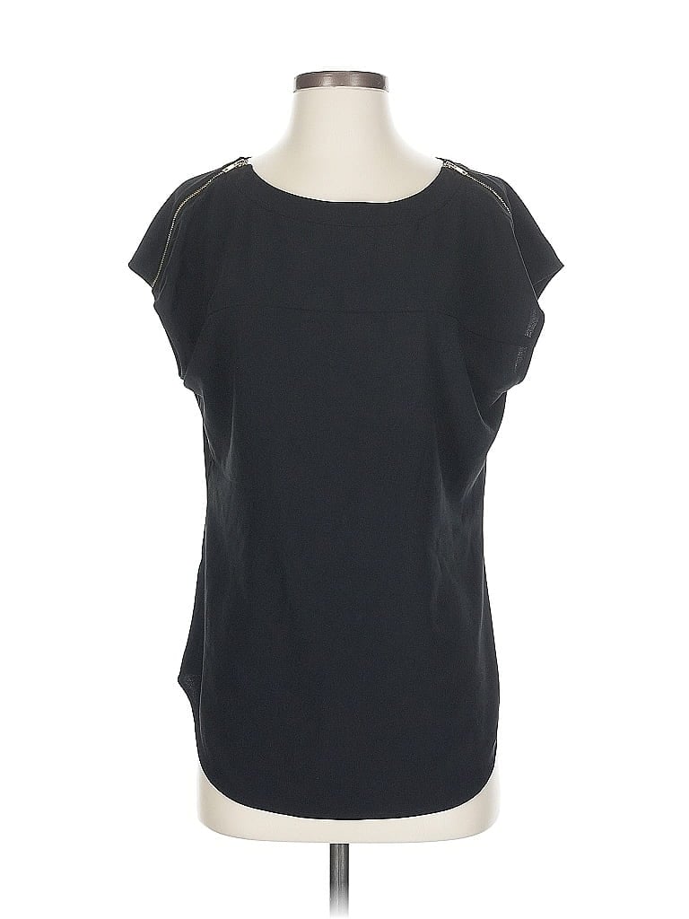 Pre-owned Ann Taylor Short Sleeve Top Black Boatneck Tops