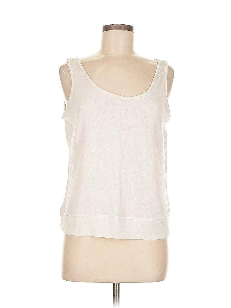 Pre-owned Athleta Tank Top Ivory Strapless Neckline Tops In White