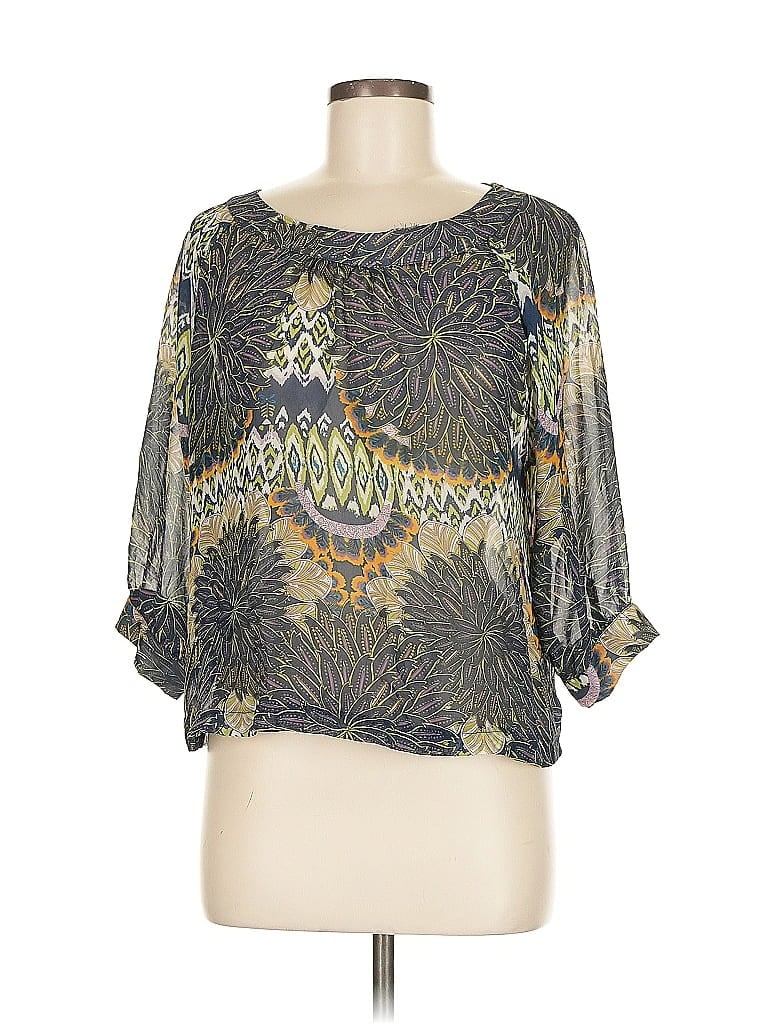 Pre-owned A.n.a. A New Approach 3/4 Sleeve Blouse In Gray