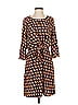Halogen 100% Polyester Print Brown Casual Dress Size S - photo 1
