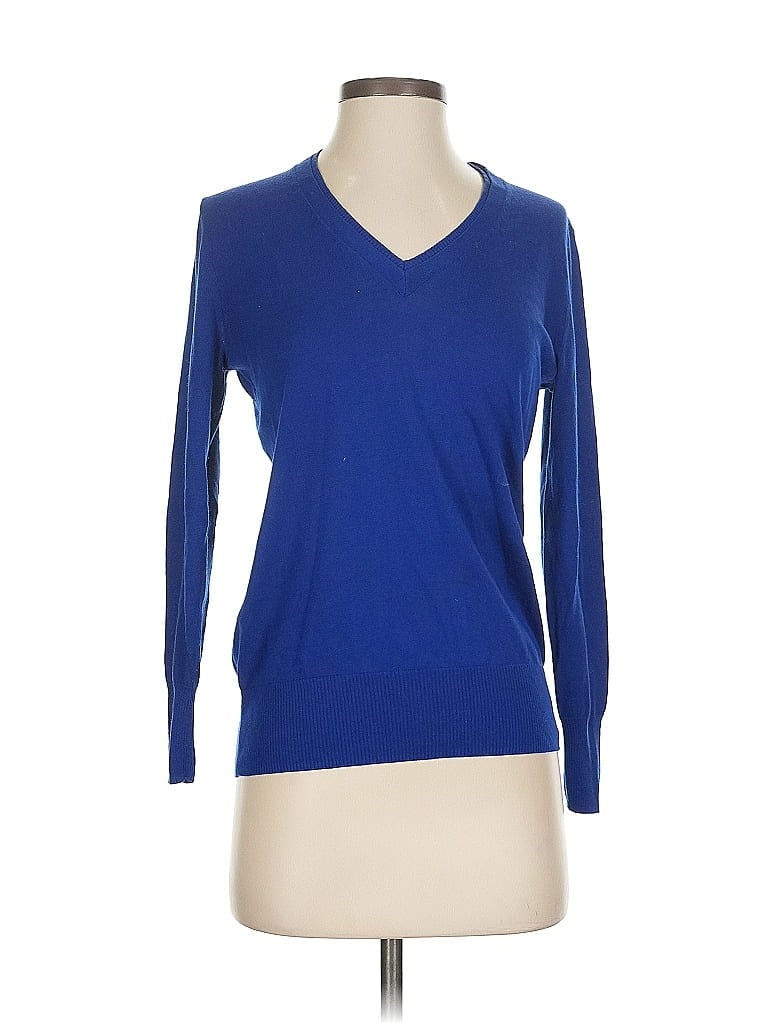 Pre-owned Banana Republic Silk Pullover Sweater In Blue