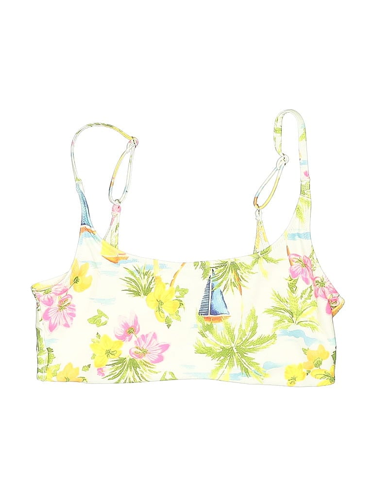 Pre-owned Old Navy Swimsuit Top Yellow Tropical Pattern Swimwear
