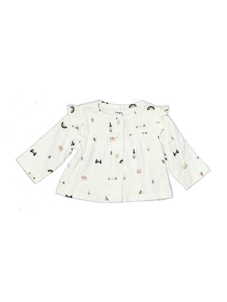 CARTER'S Pre-owned Babies' Long Sleeve Blouse In White
